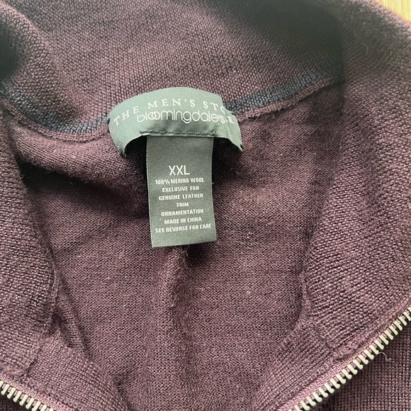 The Men's Store at Bloomingdale's Quarter Zip Merino Wool Sweater Men's 2XL - Picture 4 of 5